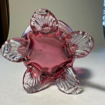 Cranberry Salt with Mary Gregory boy Painted