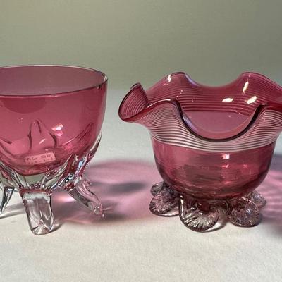 Set of Cranberry Salt Cellars