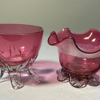 Set of Cranberry Salt Cellars