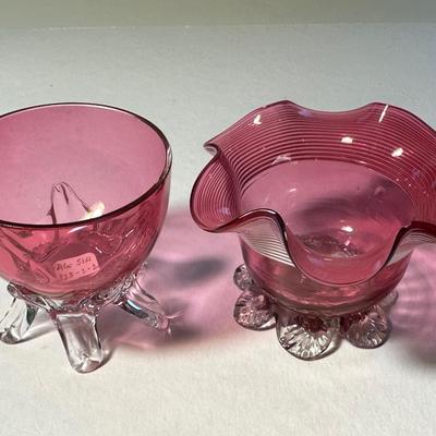 Set of Cranberry Salt Cellars