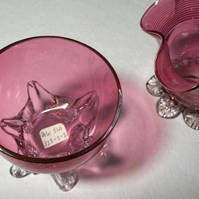 Set of Cranberry Salt Cellars