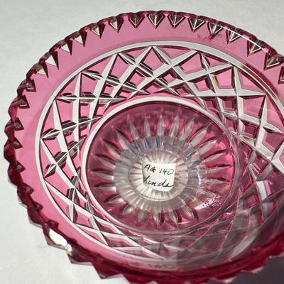Two Antique English Cranberry Salts