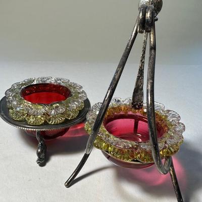Two Marigold Color on Pedestal Salts