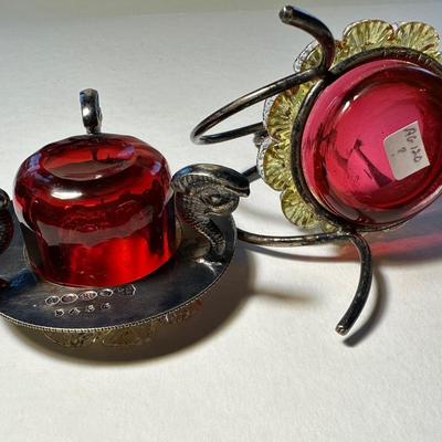 Two Marigold Color on Pedestal Salts