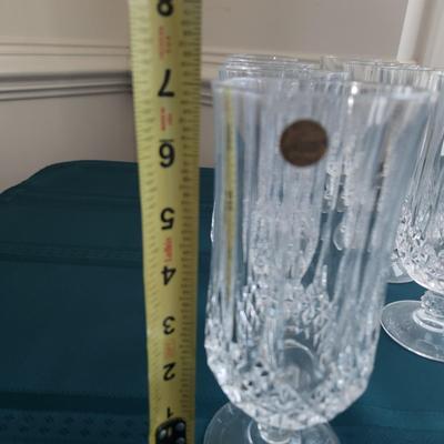 10 Cristal d Arques France Footed Ice Tea Glasses 7"