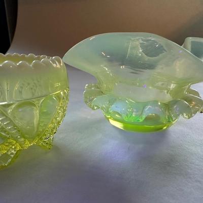 2 Yellow Opalescent and Vaseline Salts