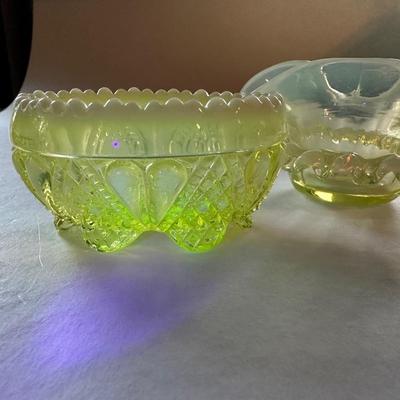2 Yellow Opalescent and Vaseline Salts