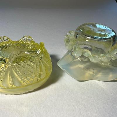 2 Yellow Opalescent and Vaseline Salts