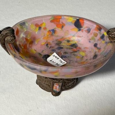 End of Day Pink 3 Jewels missing with metal pedestal