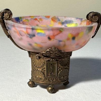 End of Day Pink 3 Jewels missing with metal pedestal