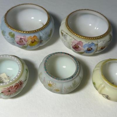 Lot of 5 Hand Painted Salts