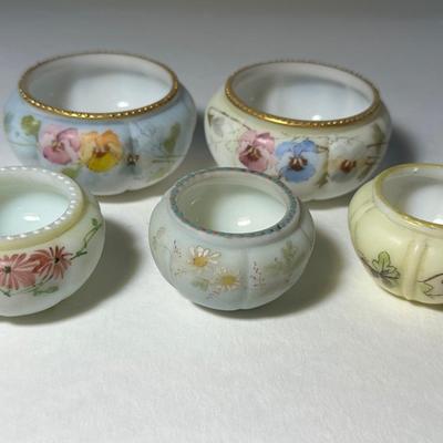 Lot of 5 Hand Painted Salts