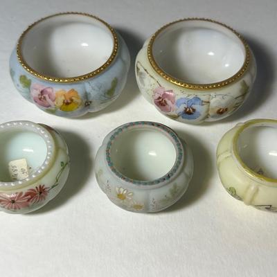 Lot of 5 Hand Painted Salts