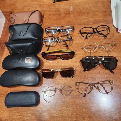 Large Lot of eye Glasses & Frames Ray-Ban Cases