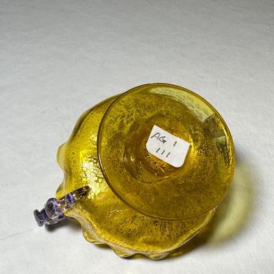 Venetian Glass Yellow with Dolphins on side