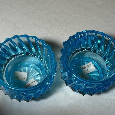 Lot of Two Blue Glass Salts