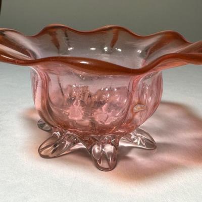 Orange/Red Ruffled Rim Filigree Feet