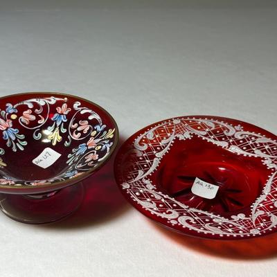 Lot of two Cranberry Red Salts
