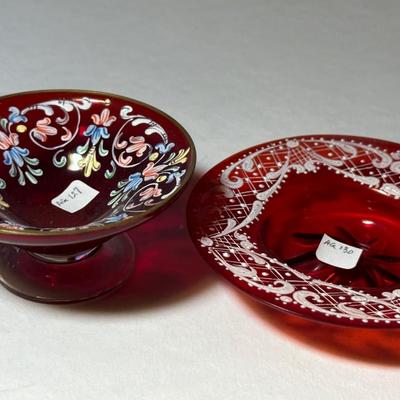 Lot of two Cranberry Red Salts