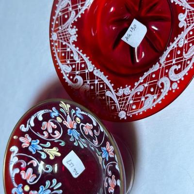 Lot of two Cranberry Red Salts