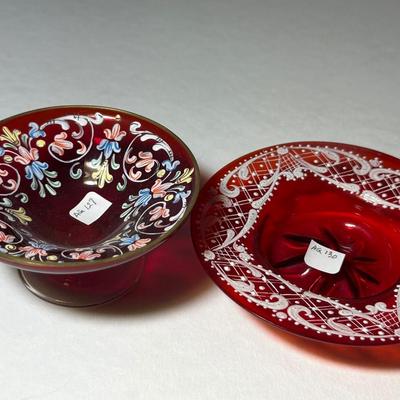 Lot of two Cranberry Red Salts