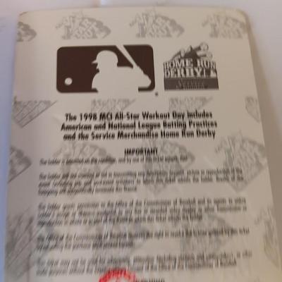Colorado Rockies Memorabilia - All star  Workout Day 1998 ticket stub - with newspapers