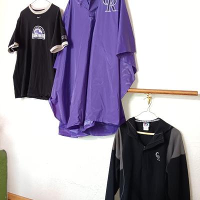 Colorado Rockies Rain Jacket - Nike T-shirt and a zip up jacket