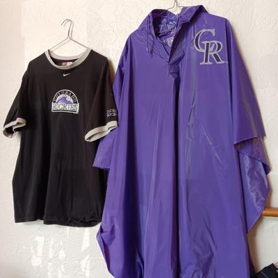 Colorado Rockies Rain Jacket - Nike T-shirt and a zip up jacket