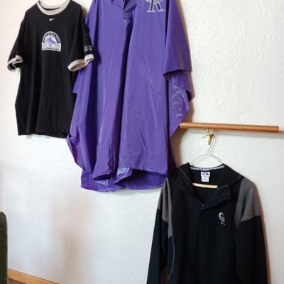 Colorado Rockies Rain Jacket - Nike T-shirt and a zip up jacket