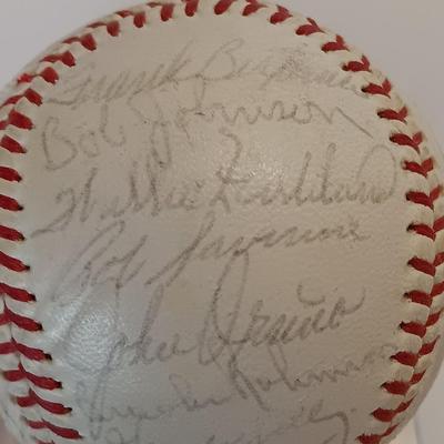 Signed Baseball - Baltimore Oriels Baltimore Orioles Lots of signatures.- Bob Johnson - Dave Vineyard - Jerry Adair