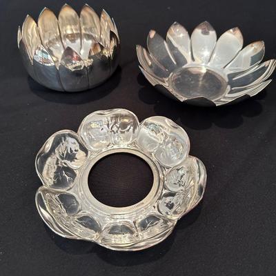 Reed and Barton Metal and Crystal Candle Holders (LR-KL)
