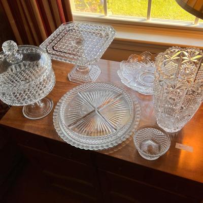 Vintage Early American Pattern Cut Glass Lot