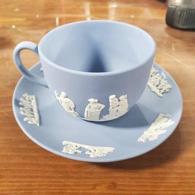 Blue Wedgewood Jasperware Teacup & Saucer