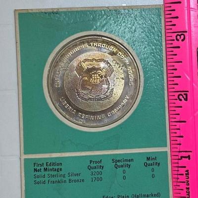 Liberian Refining Company 1968, Franklin Mint Specimen, Liberia, Oil Refinery Dedication Coin, Medal, Proof, Numismatic, Medallion, Exonumia