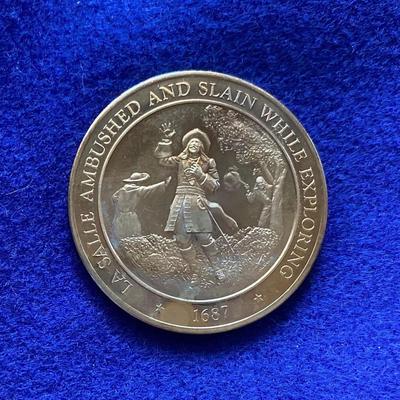 La Salle Landing at Matagorda Bay 1685, Franklin Mint, Coin, Medal, Exonumia, Medallion, Numismatic, Token, Texas, Texana, France, French,