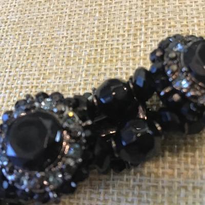 Gorgeous Black Rhinestone Liz Claiborne Bracelet