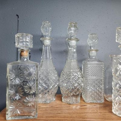 Decanters and oil lamp