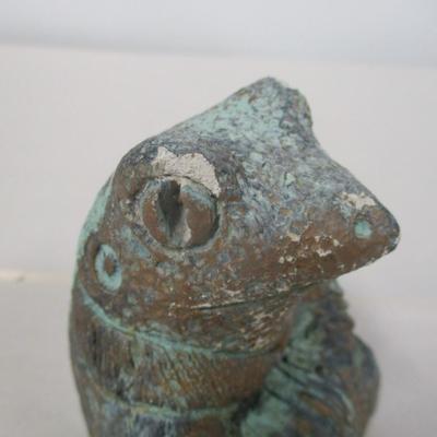 Metal and Stone Carved Figural Frog Decor Collection
