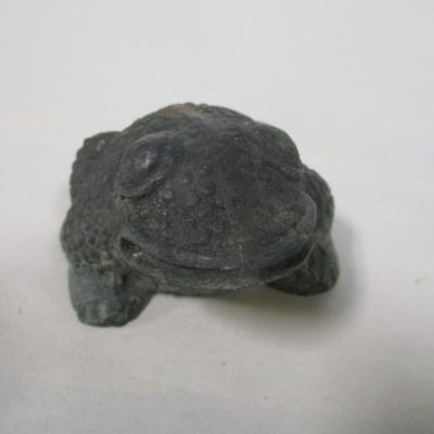 Metal and Stone Carved Figural Frog Decor Collection