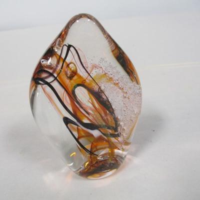 Glass Paperweight Signed By Artist