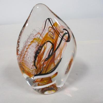 Glass Paperweight Signed By Artist