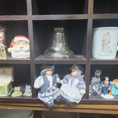 Liberty Bell, dolls, squirrel, and Santa