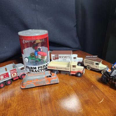 Hershey's trucks and Campbell's farmer