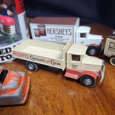 Hershey's trucks and Campbell's farmer
