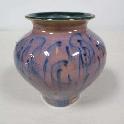 Handmade Glazed Pottery Bowl Signed By Artist