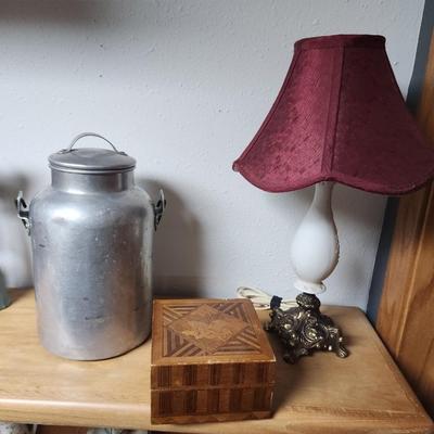 Jar, lamp, box