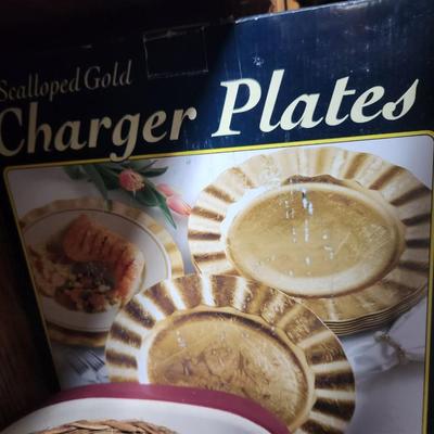 Charger plates and cooking stone