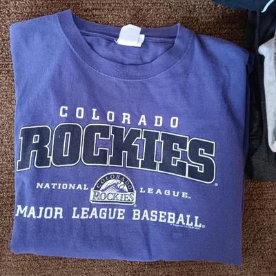Colorado Rockies light weight zip up jacket with pajama pants, hats and t-shirts