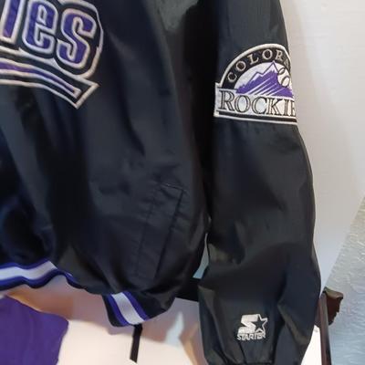 Colorado Rockies Pullover with hat and t-shirt and a Mickey Mantle book on tape