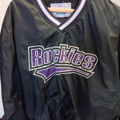 Colorado Rockies Pullover with hat and t-shirt and a Mickey Mantle book on tape